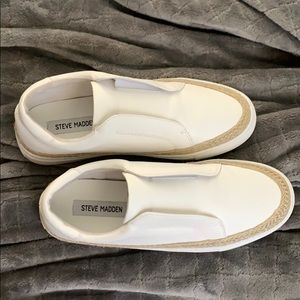 White Steve Madden slip-ons